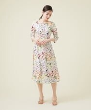GBPES83450 Sybilla(シビラ) デジタルフラワープリントワンピース アイボリー