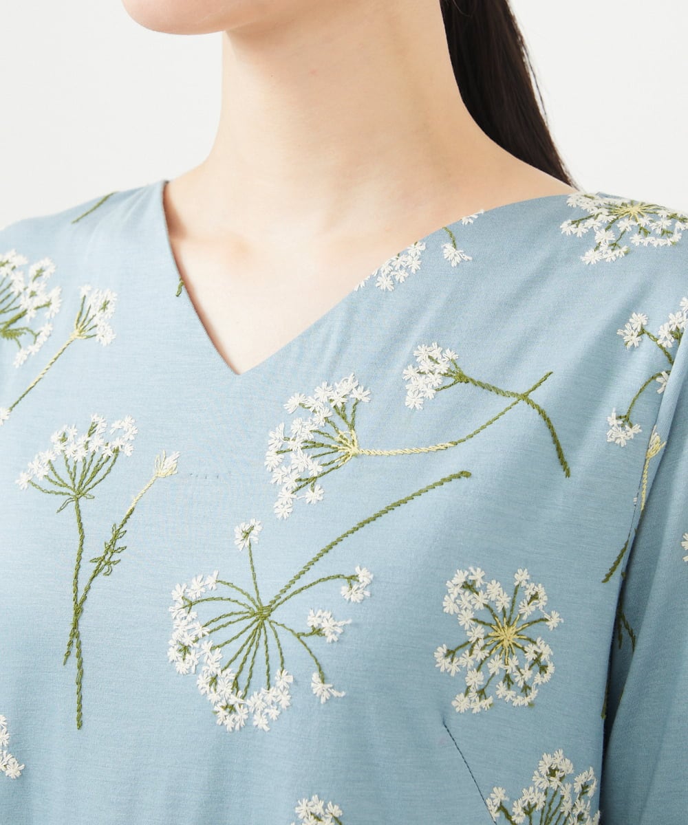 GBPGA34790 Sybilla(シビラ) アニス刺繍ジャージードレス ブルー