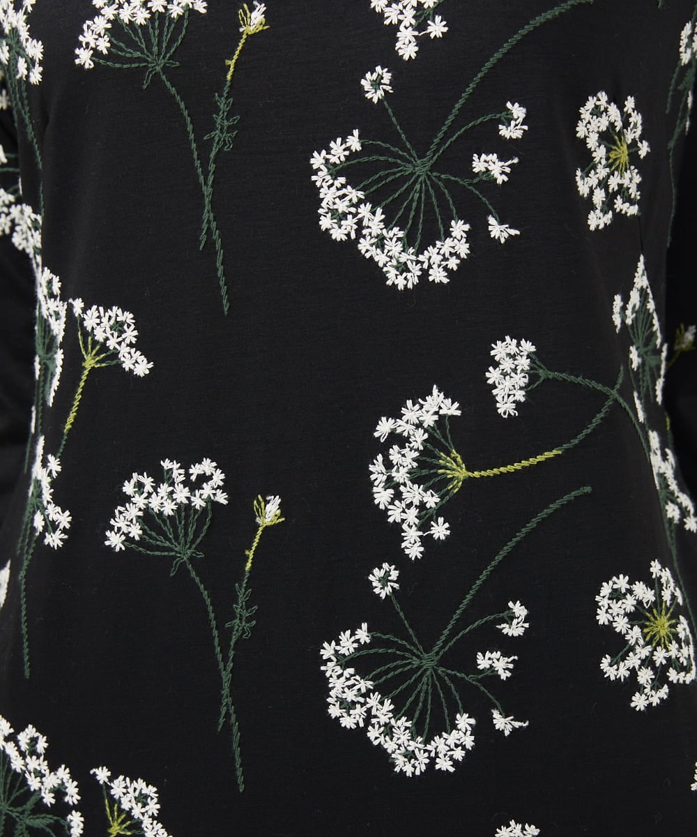GBPGA34790 Sybilla(シビラ) アニス刺繍ジャージードレス ブラック
