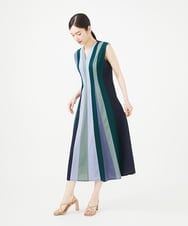 GBPGB44630 Sybilla(シビラ) パッチワークストライプドレス ブルー系