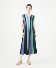 GBPGB44630 Sybilla(シビラ) パッチワークストライプドレス ブルー系