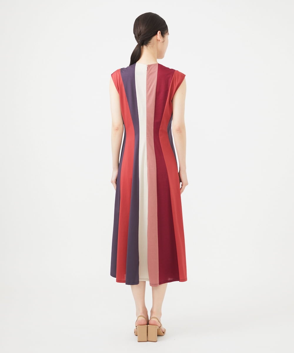 GBPGB44630 Sybilla(シビラ) パッチワークストライプドレス レッド系