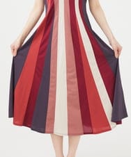 GBPGB44630 Sybilla(シビラ) パッチワークストライプドレス レッド系