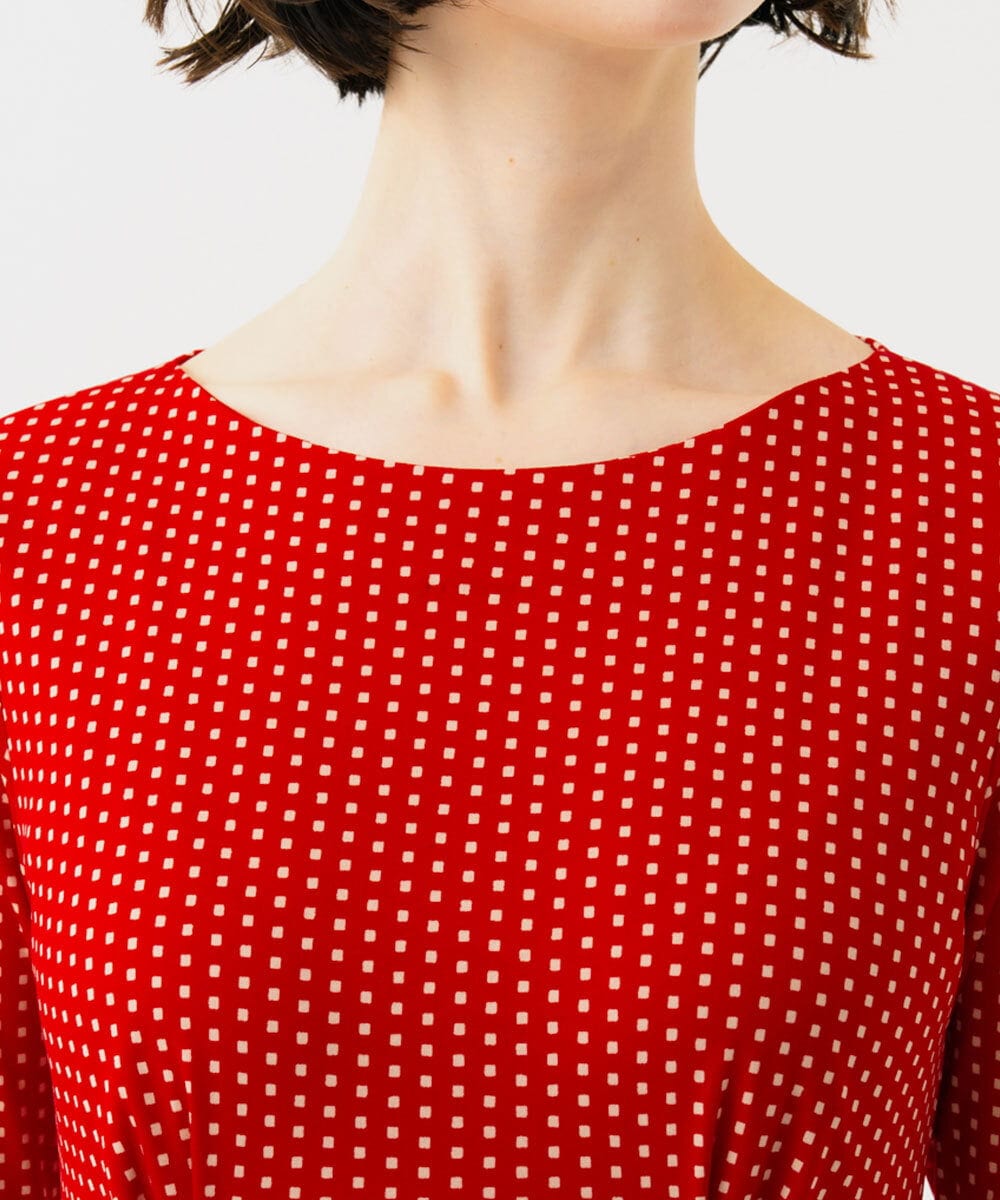 GBPGD01600 Sybilla(シビラ) ドットプリントジャージードレス レッド