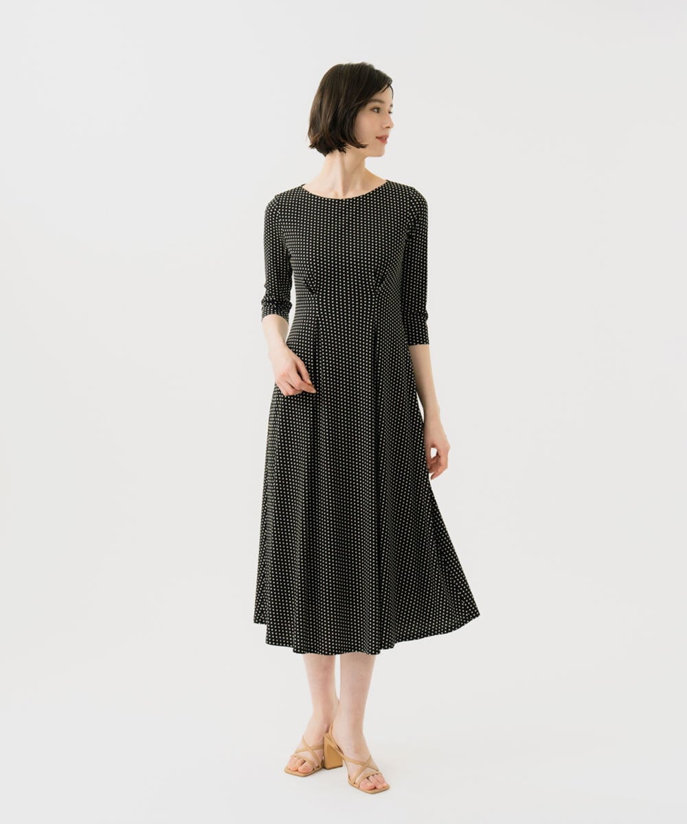 GBPGD01600 Sybilla(シビラ) ドットプリントジャージードレス ブラック