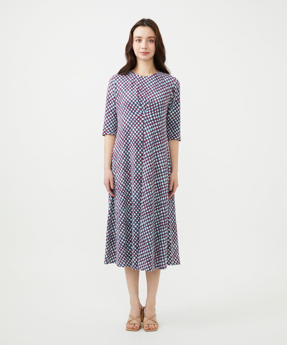 GBPGE41540 Sybilla(シビラ) チェックプリントジャージードレス ブルー系