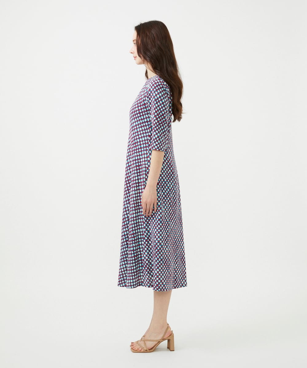 GBPGE41540 Sybilla(シビラ) チェックプリントジャージードレス ブルー系