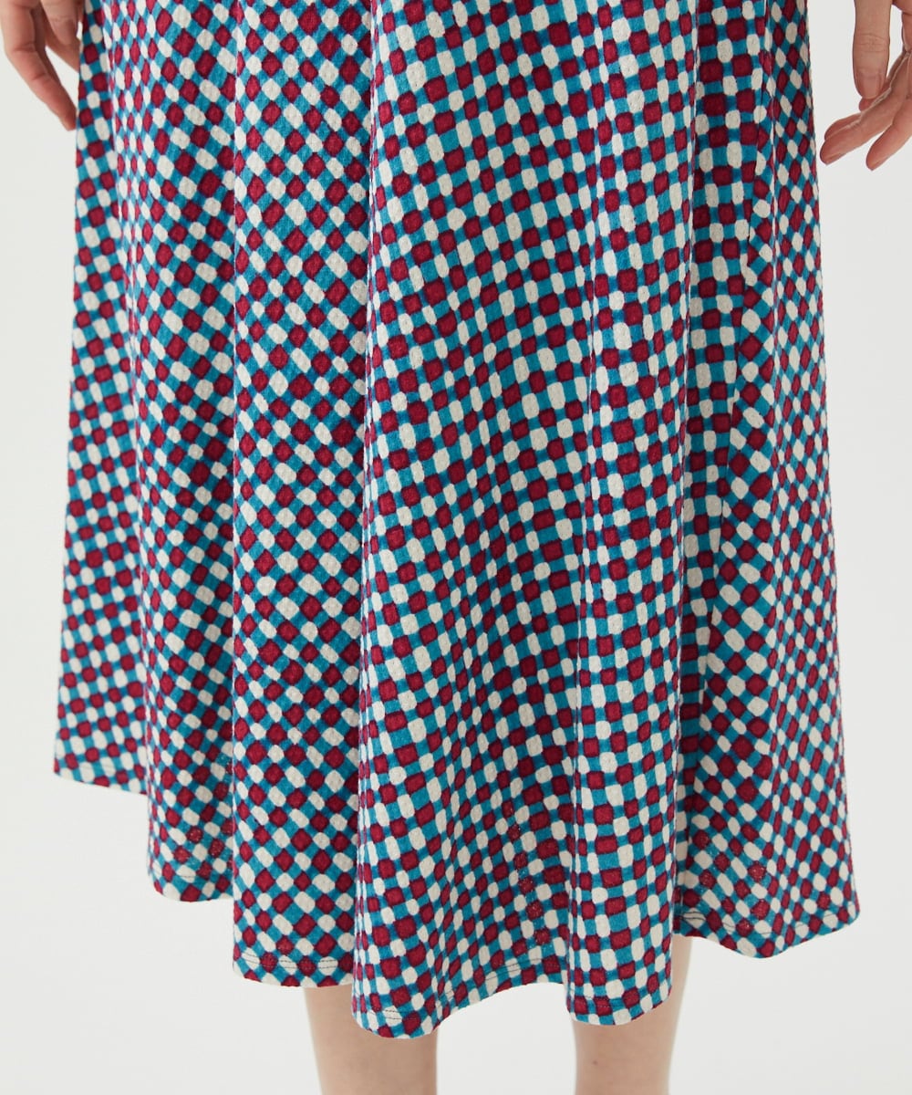 GBPGE41540 Sybilla(シビラ) チェックプリントジャージードレス ブルー系