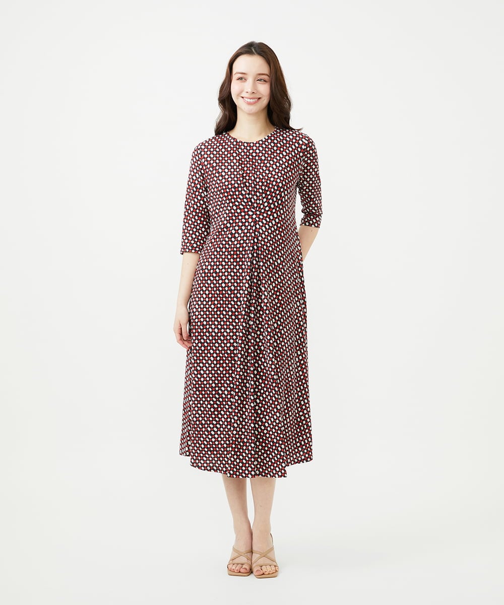 GBPGE41540 Sybilla(シビラ) チェックプリントジャージードレス ブラック系