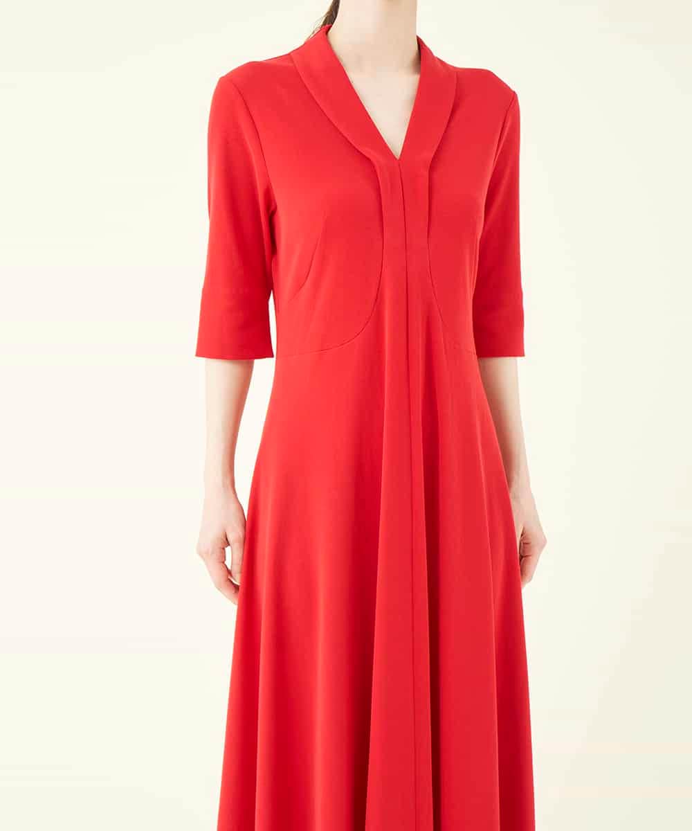 GBPGN18590 Sybilla(シビラ) 【sybilla the dress】フレアデザインポンチドレス レッド