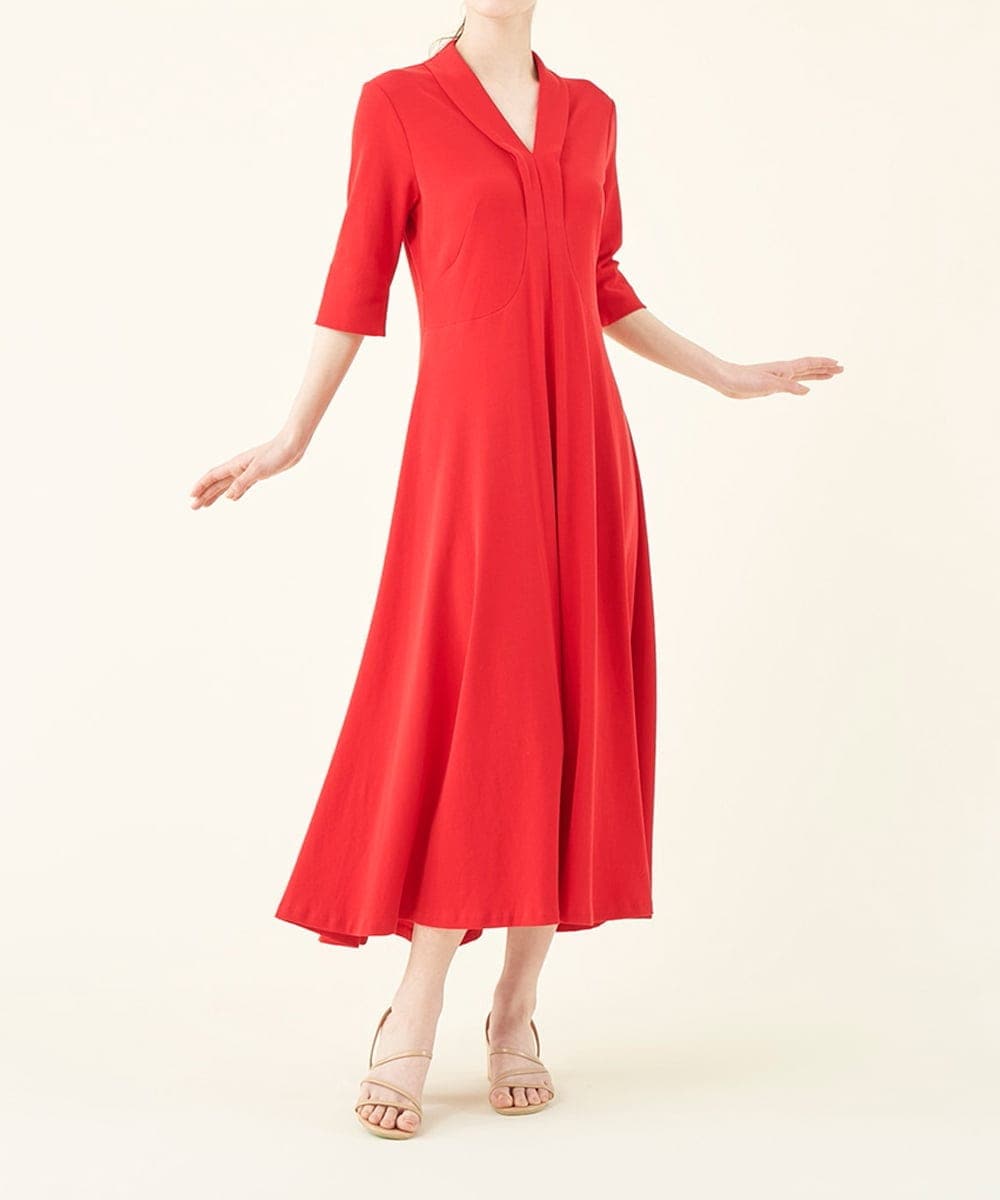 GBPGN18590 Sybilla(シビラ) 【sybilla the dress】フレアデザインポンチドレス レッド