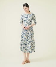 GBPGS84450 Sybilla(シビラ) ジオメトリックフラワージャージーワンピース ベージュ