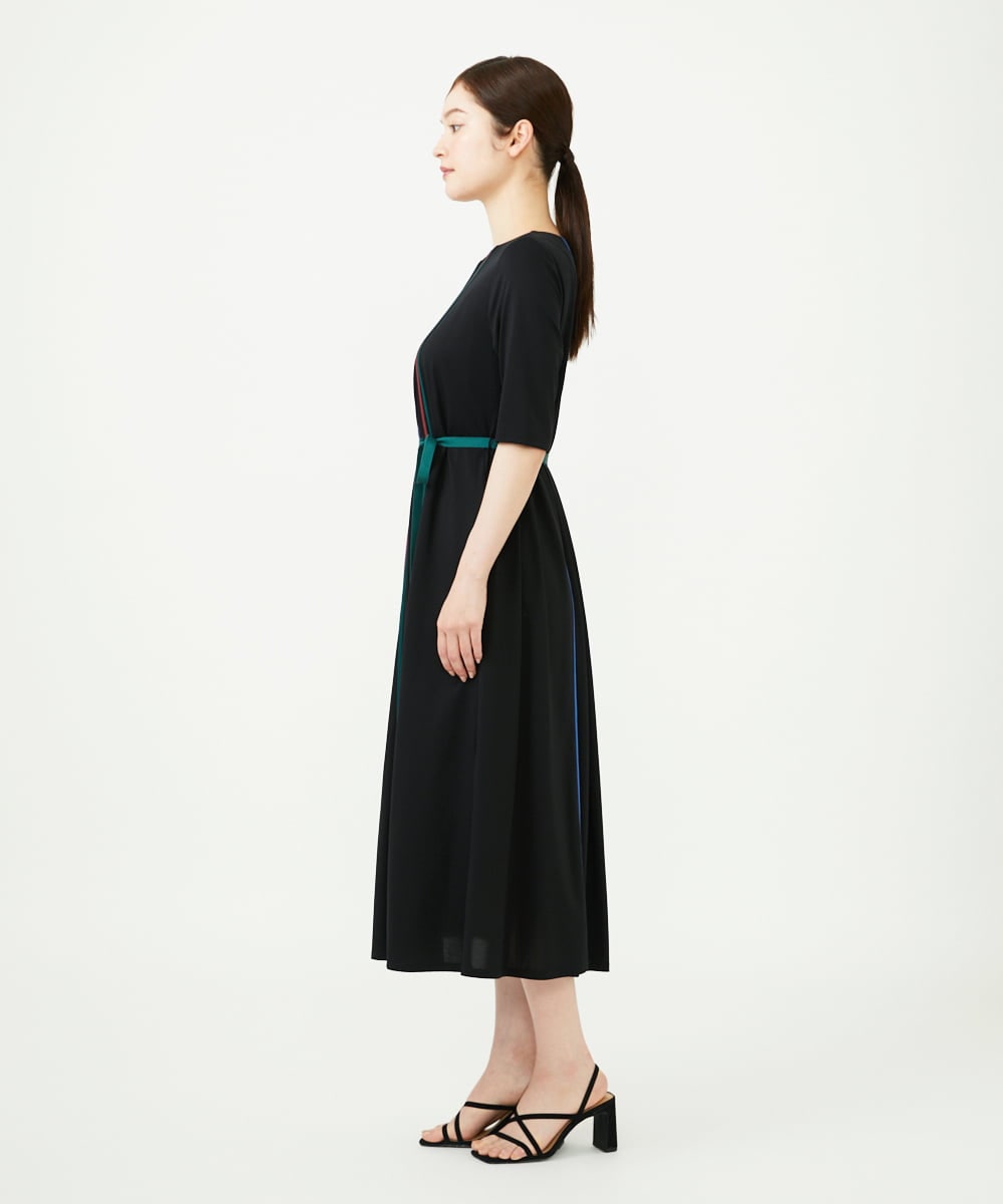 GBPHD33600 Sybilla(シビラ) カラーパイピングジャージードレス ブラック