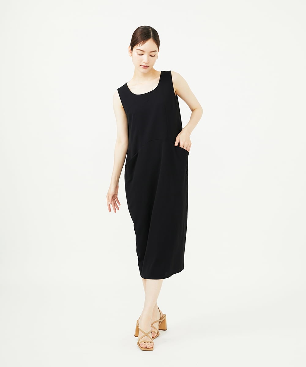 GBPJA01540 Sybilla(シビラ) コクーン梨地ジャージードレス ブラック