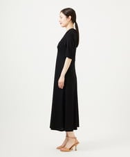 GBPJB01600 Sybilla(シビラ) スキッパー梨地ジャージードレス ブラック