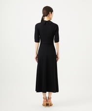 GBPJB01600 Sybilla(シビラ) スキッパー梨地ジャージードレス ブラック