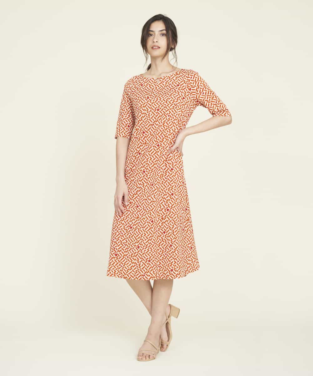 キカ柄フレアワンピース ワンピース Sybilla シビラ イトキンオンラインストア