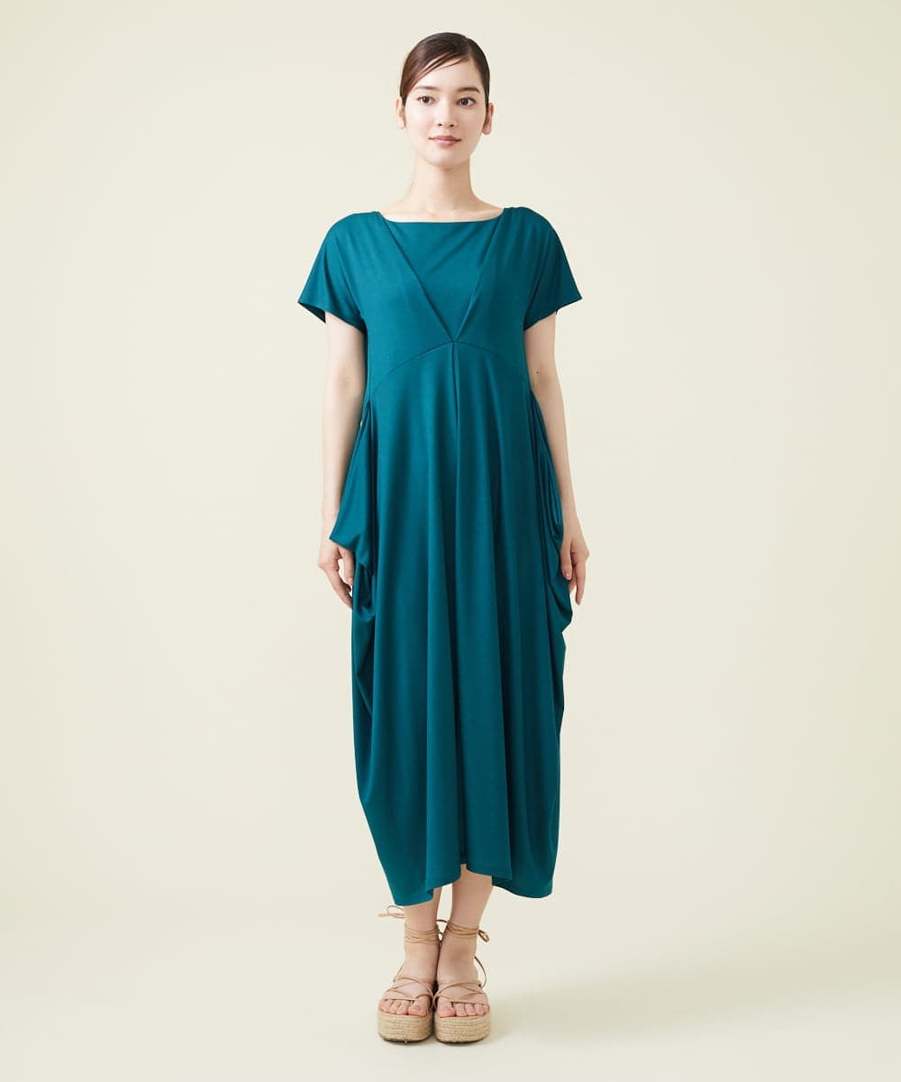 GBPJS74450 Sybilla(シビラ) コクーンシルエットジャージードレス グリーン
