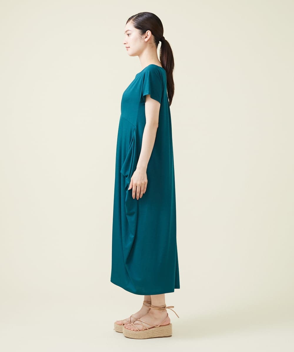 GBPJS74450 Sybilla(シビラ) コクーンシルエットジャージードレス グリーン