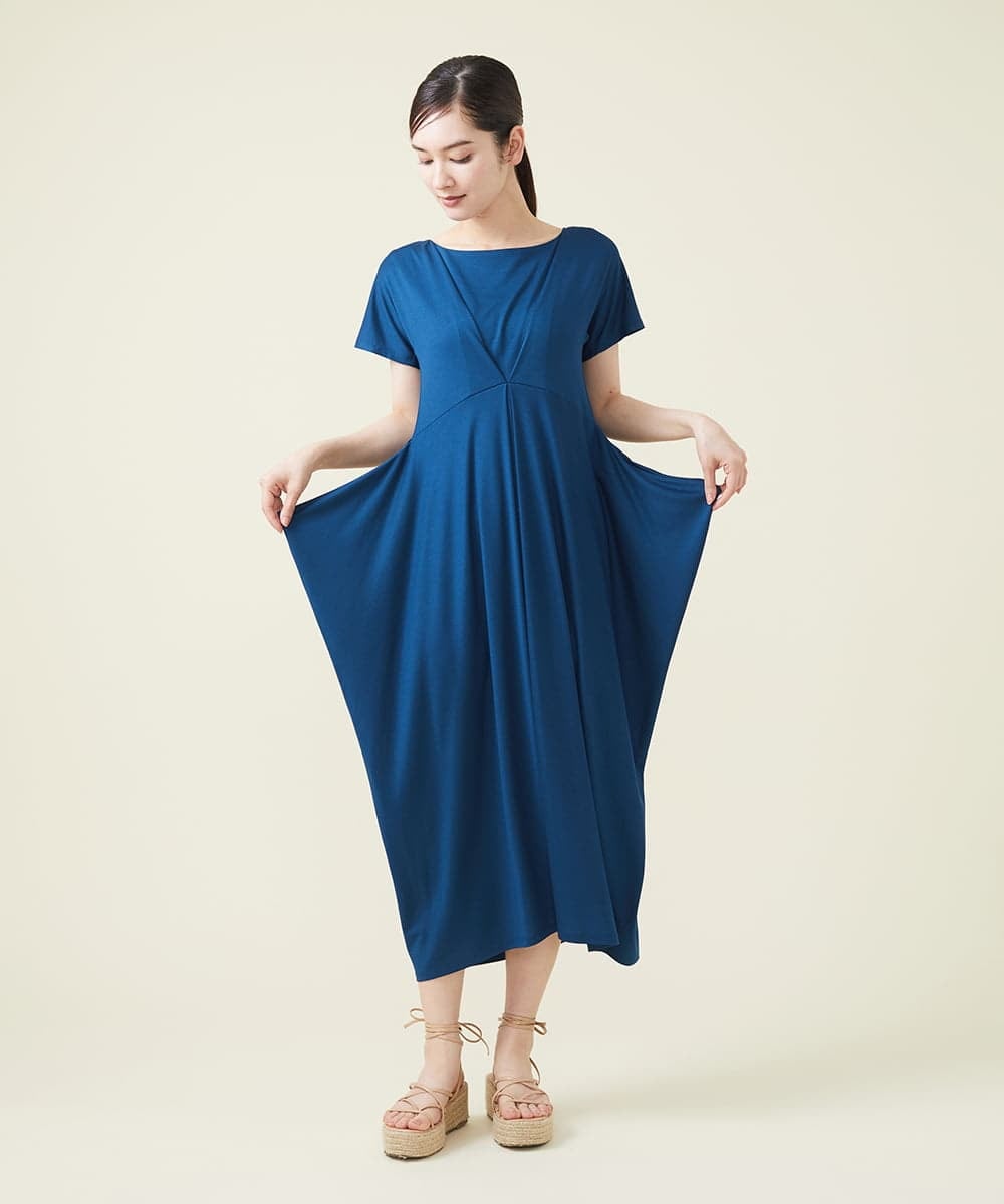 GBPJS74450 Sybilla(シビラ) コクーンシルエットジャージードレス ブルー