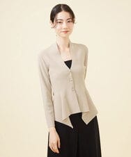 GBSAA50300 Sybilla(シビラ) イレギュラーヘムボタン付きカーディガン グレージュ