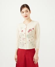 GBSAD34600 Sybilla(シビラ) ステッチフラワー刺繍カーディガン アイボリー