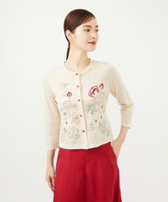 GBSAD34600 Sybilla(シビラ) ステッチフラワー刺繍カーディガン アイボリー