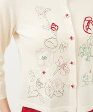 GBSAD34600 Sybilla(シビラ) ステッチフラワー刺繍カーディガン アイボリー