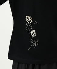 GBSAD34600 Sybilla(シビラ) ステッチフラワー刺繍カーディガン ブラック