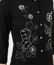 GBSAD34600 Sybilla(シビラ) ステッチフラワー刺繍カーディガン ブラック