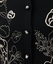GBSAD34600 Sybilla(シビラ) ステッチフラワー刺繍カーディガン ブラック