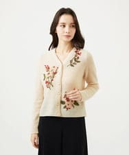 GBSAF34600 Sybilla(シビラ) ポピーブーケ刺繍カーディガン ベージュ