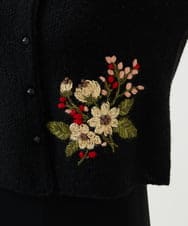 GBSAF34600 Sybilla(シビラ) ポピーブーケ刺繍カーディガン ブラック