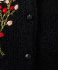 GBSAF34600 Sybilla(シビラ) ポピーブーケ刺繍カーディガン ブラック