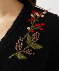 GBSAF34600 Sybilla(シビラ) ポピーブーケ刺繍カーディガン ブラック