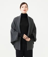GBSAH03360 Sybilla(シビラ) ケープ風カーディガン ダークグレー