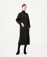GBSAH04800 Sybilla(シビラ) ステッチジャカードニットコート ブラック