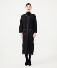 GBSAH04800 Sybilla(シビラ) ステッチジャカードニットコート ブラック