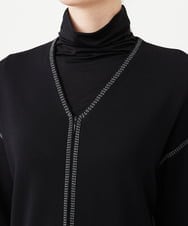 GBSAH04800 Sybilla(シビラ) ステッチジャカードニットコート ブラック