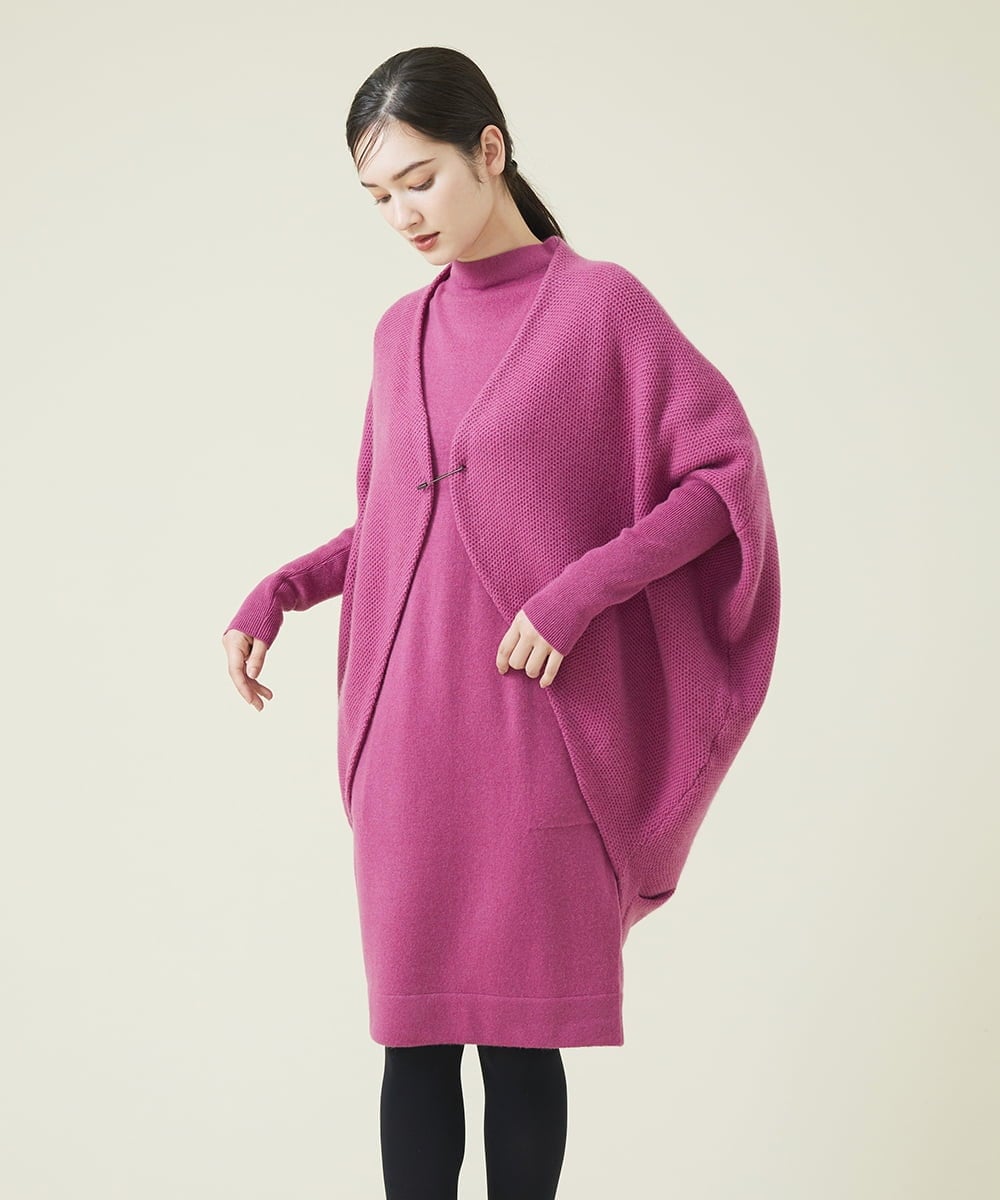 GBSAT01590 Sybilla(シビラ) ウールカシミヤコクーンカーディガン ピンク