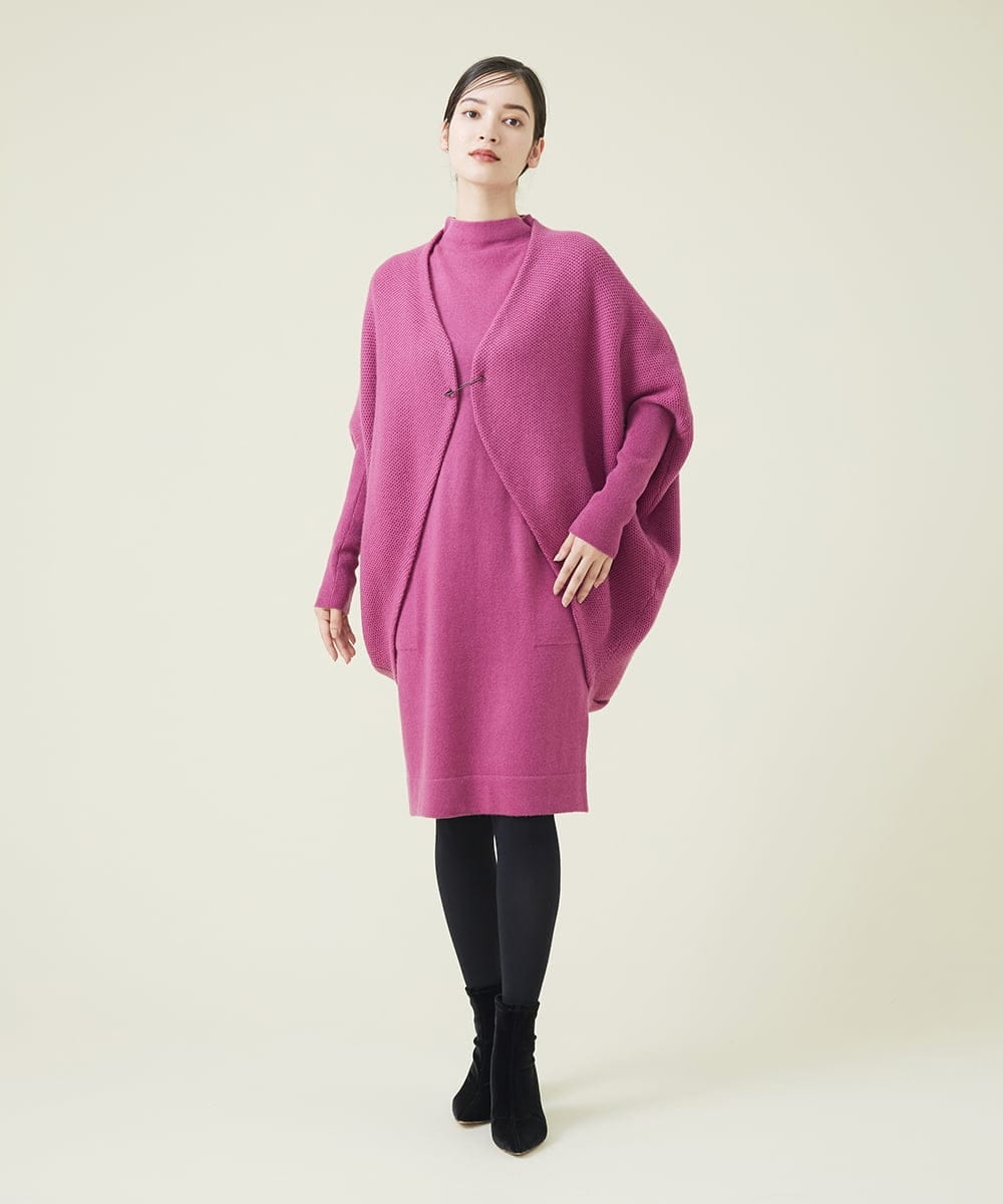 GBSAT01590 Sybilla(シビラ) ウールカシミヤコクーンカーディガン ピンク