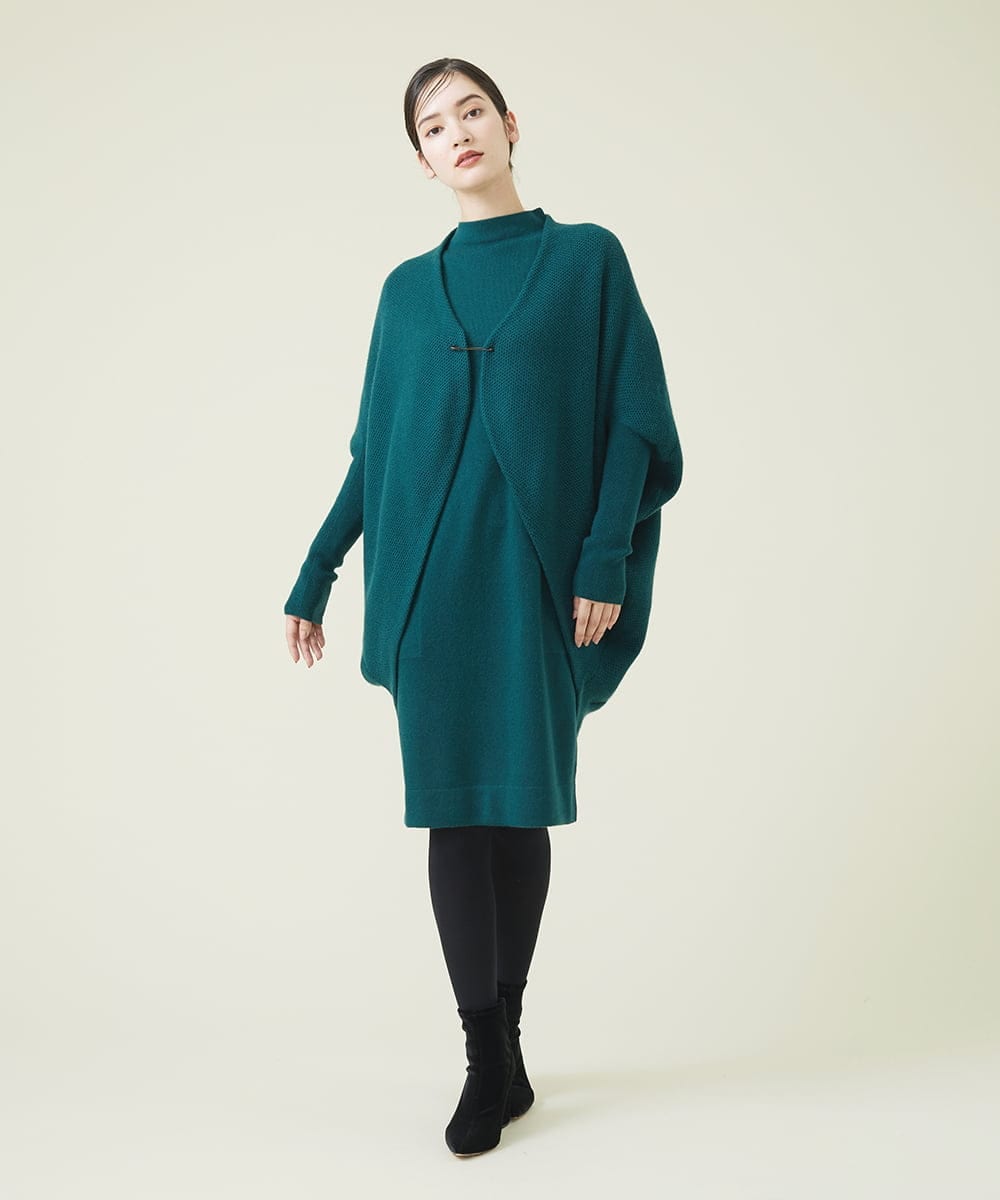 GBSAT01590 Sybilla(シビラ) ウールカシミヤコクーンカーディガン グリーン