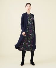 GBSAX02430 Sybilla(シビラ) ベルト付きウールロングカーディガン ネイビー