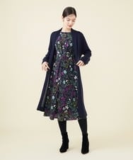 GBSAX02430 Sybilla(シビラ) ベルト付きウールロングカーディガン ネイビー