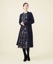 GBSAX02430 Sybilla(シビラ) ベルト付きウールロングカーディガン ネイビー