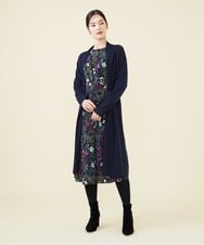 GBSAX02430 Sybilla(シビラ) ベルト付きウールロングカーディガン ネイビー