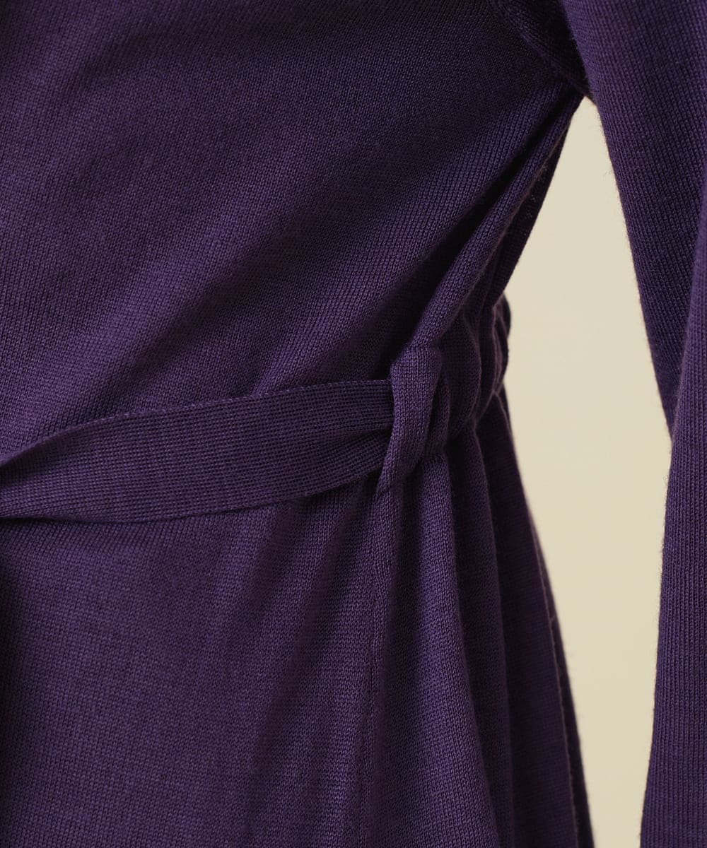 GBSAX02430 Sybilla(シビラ) ベルト付きウールロングカーディガン パープル