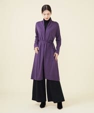 GBSAX02430 Sybilla(シビラ) ベルト付きウールロングカーディガン パープル