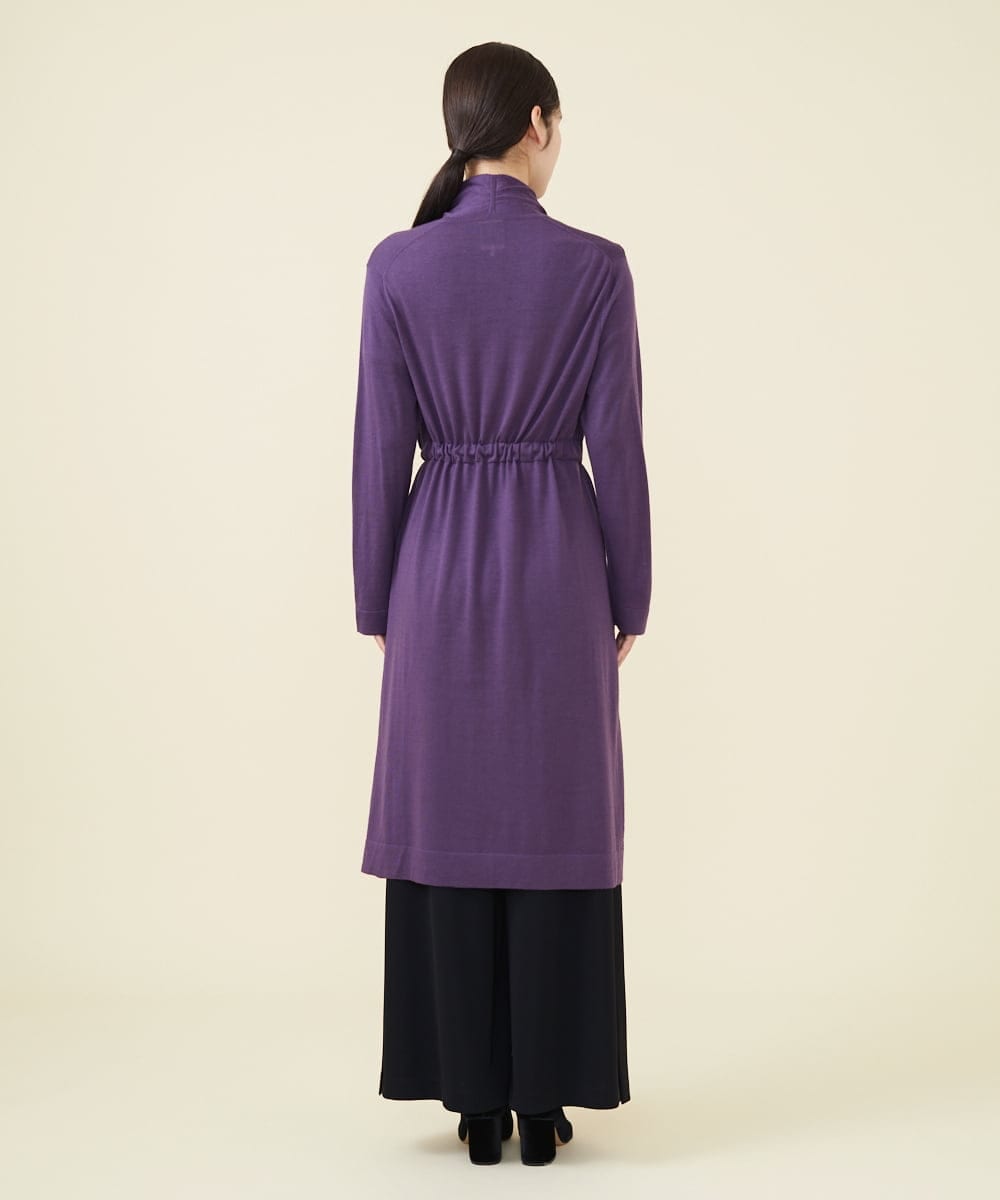 GBSAX02430 Sybilla(シビラ) ベルト付きウールロングカーディガン パープル