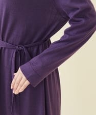 GBSAX02430 Sybilla(シビラ) ベルト付きウールロングカーディガン パープル